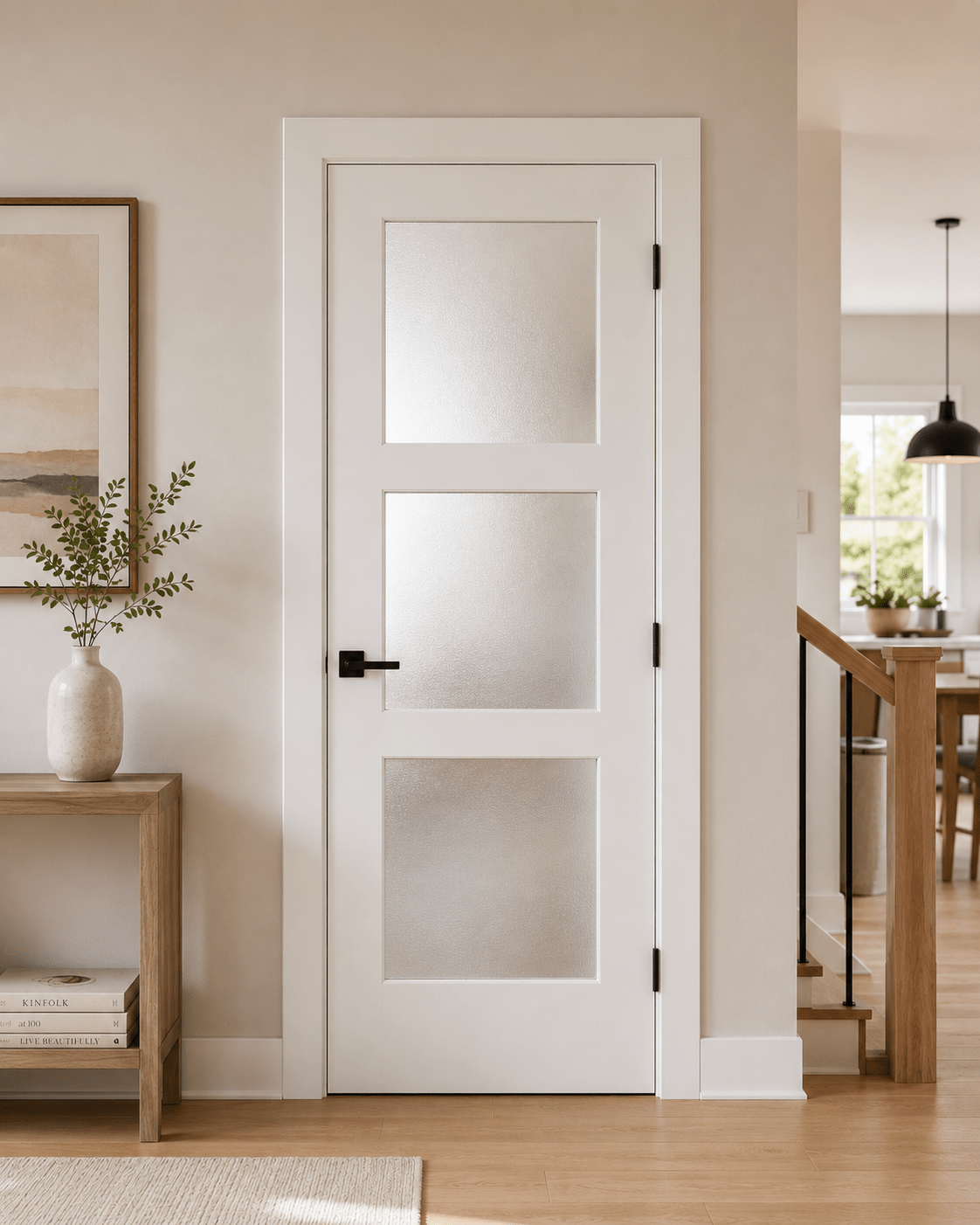 3 Panel Frosted Glass Interior Door - RenoPro Co.