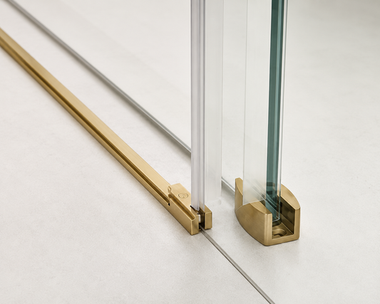 Frameless Sliding Shower Glass Door Gold