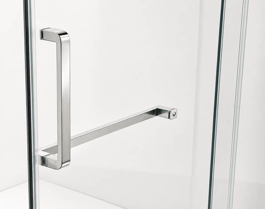 Frameless Sliding Shower Glass Door Brushed Nickel - RenoPro Co.