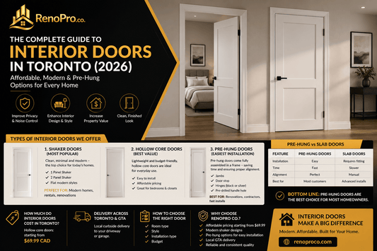 Interior Doors Toronto: Modern Pre-Hung & Shaker Doors Starting from $69.99 - RenoPro Co.