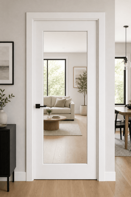 1 Panel Clear Glass Interior Door - RenoPro Co.