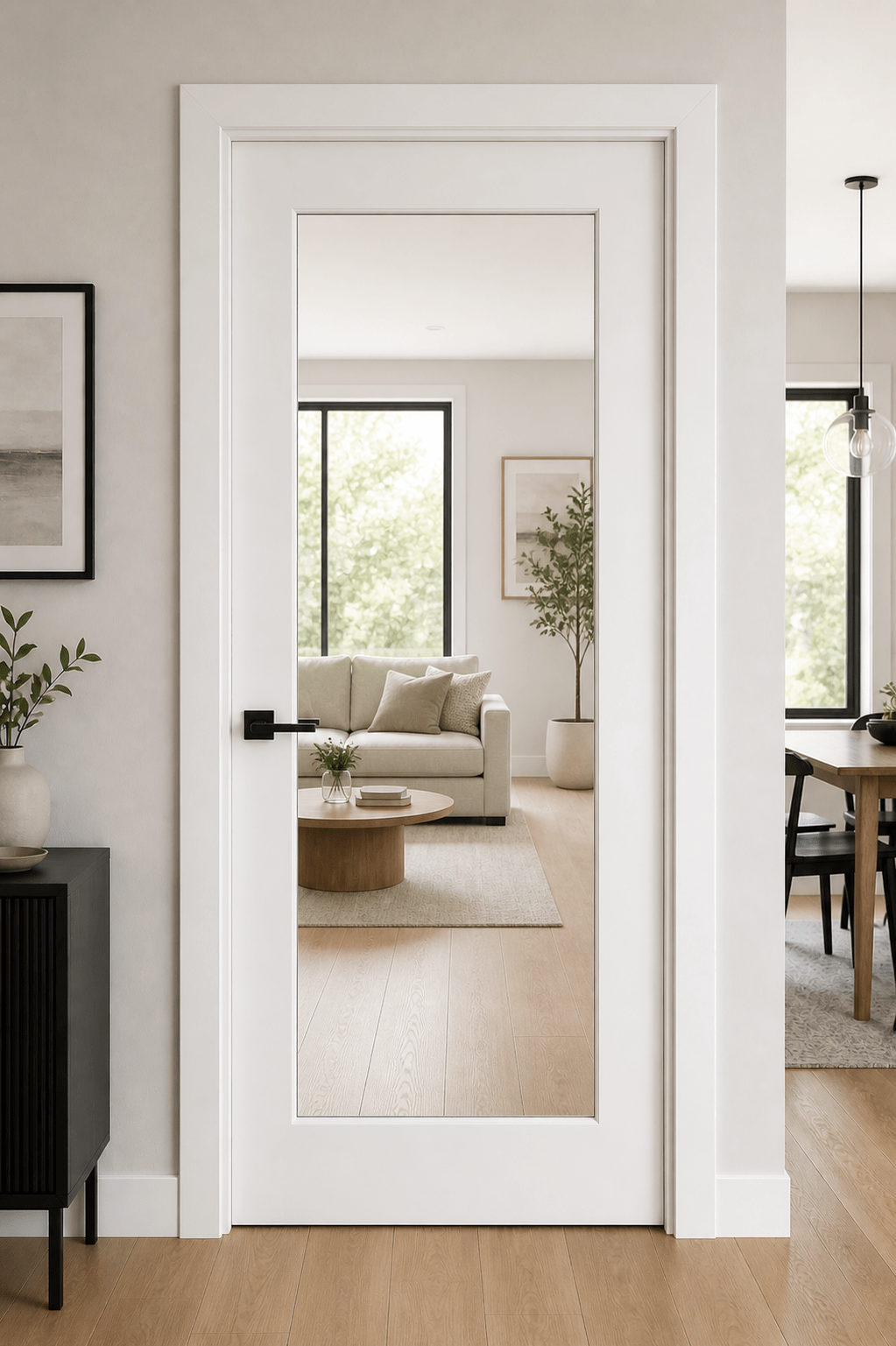 1 Panel Clear Glass Interior Door - RenoPro Co.