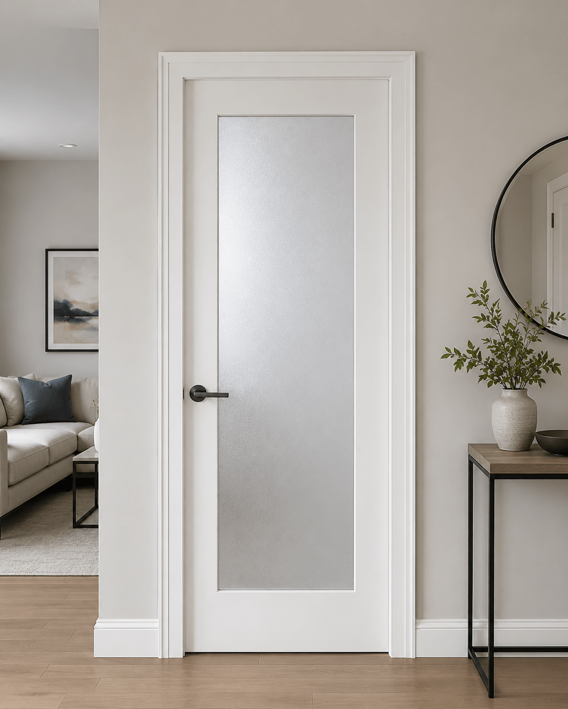1 Panel Frosted Glass Interior Door - RenoPro Co.