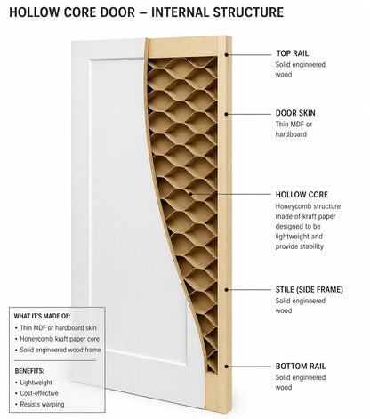 1 Panel Shaker Hollow Core Interior Door - RenoPro Co.