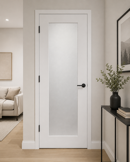 1 Panel Frosted Glass Pre-Hung Interior Door