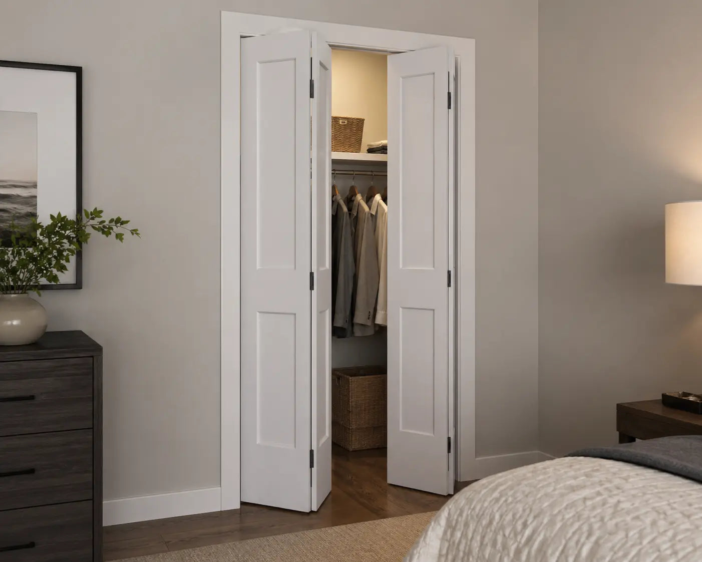 2 Panel Shaker Hollow Core Bifold Door - RenoPro Co.