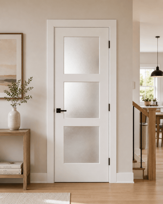 3 Panel Frosted Glass Interior Door - RenoPro Co.