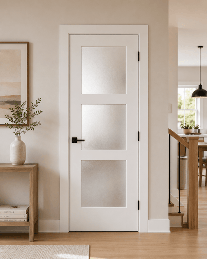 3 Panel Frosted Glass Interior Door - RenoPro Co.