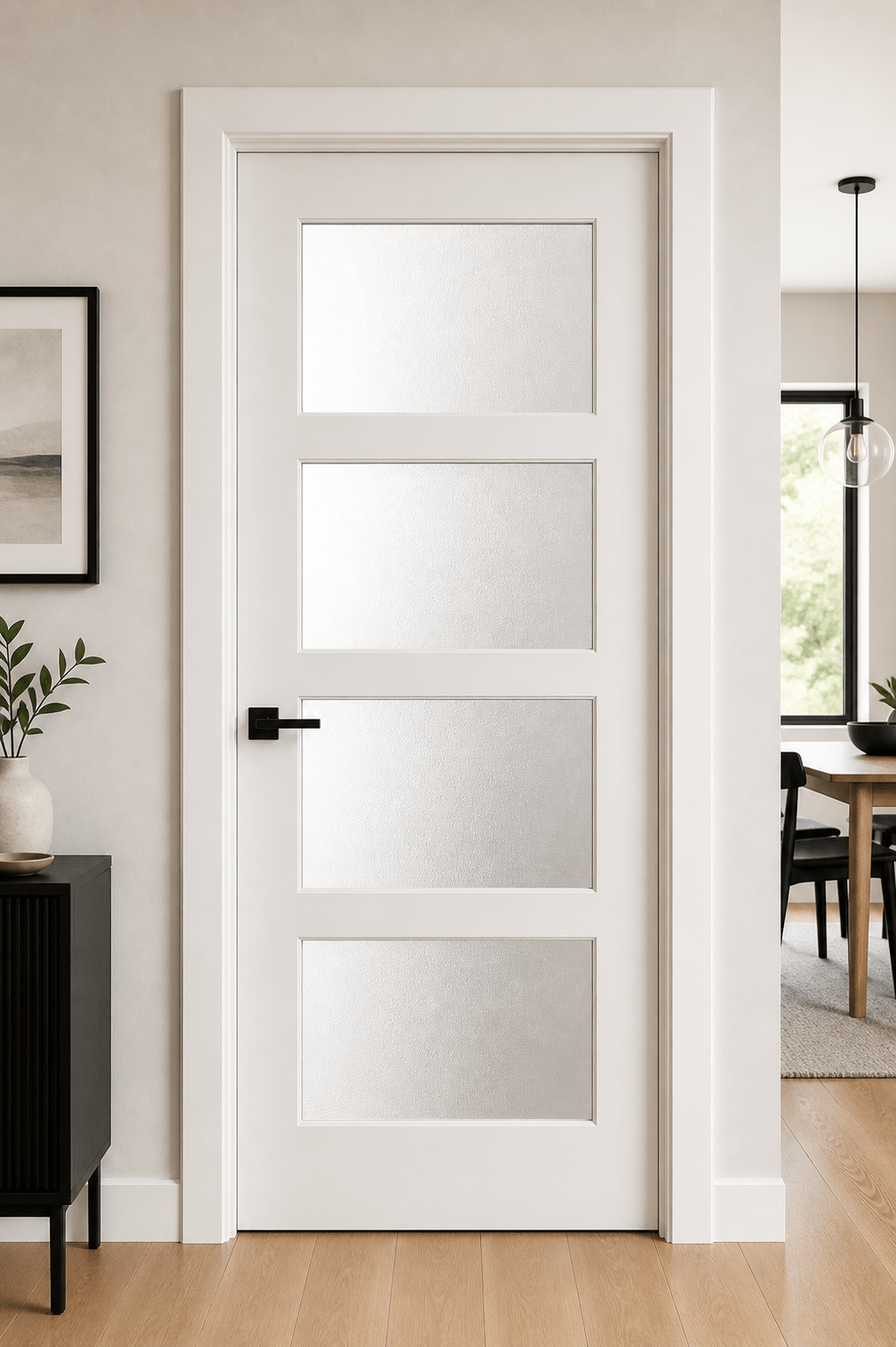 4 Panel Frosted Glass Interior Door - RenoPro Co.