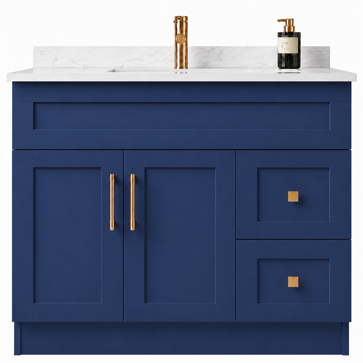Blue MDF Vanity Right Side Drawers