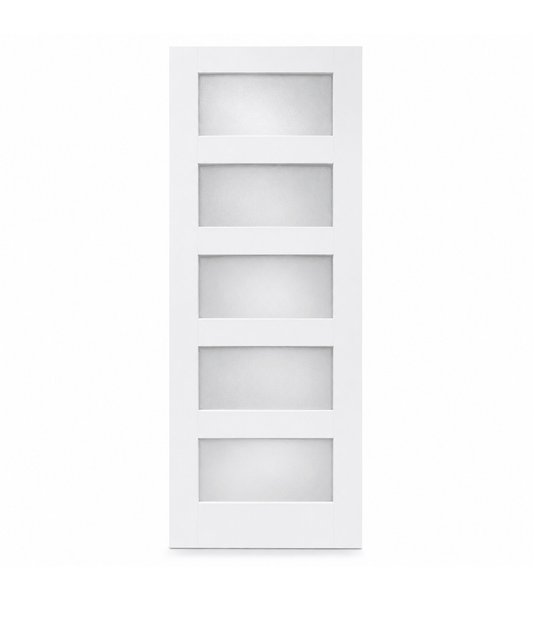 5 Panel Frosted Glass Interior Door - RenoPro Co.