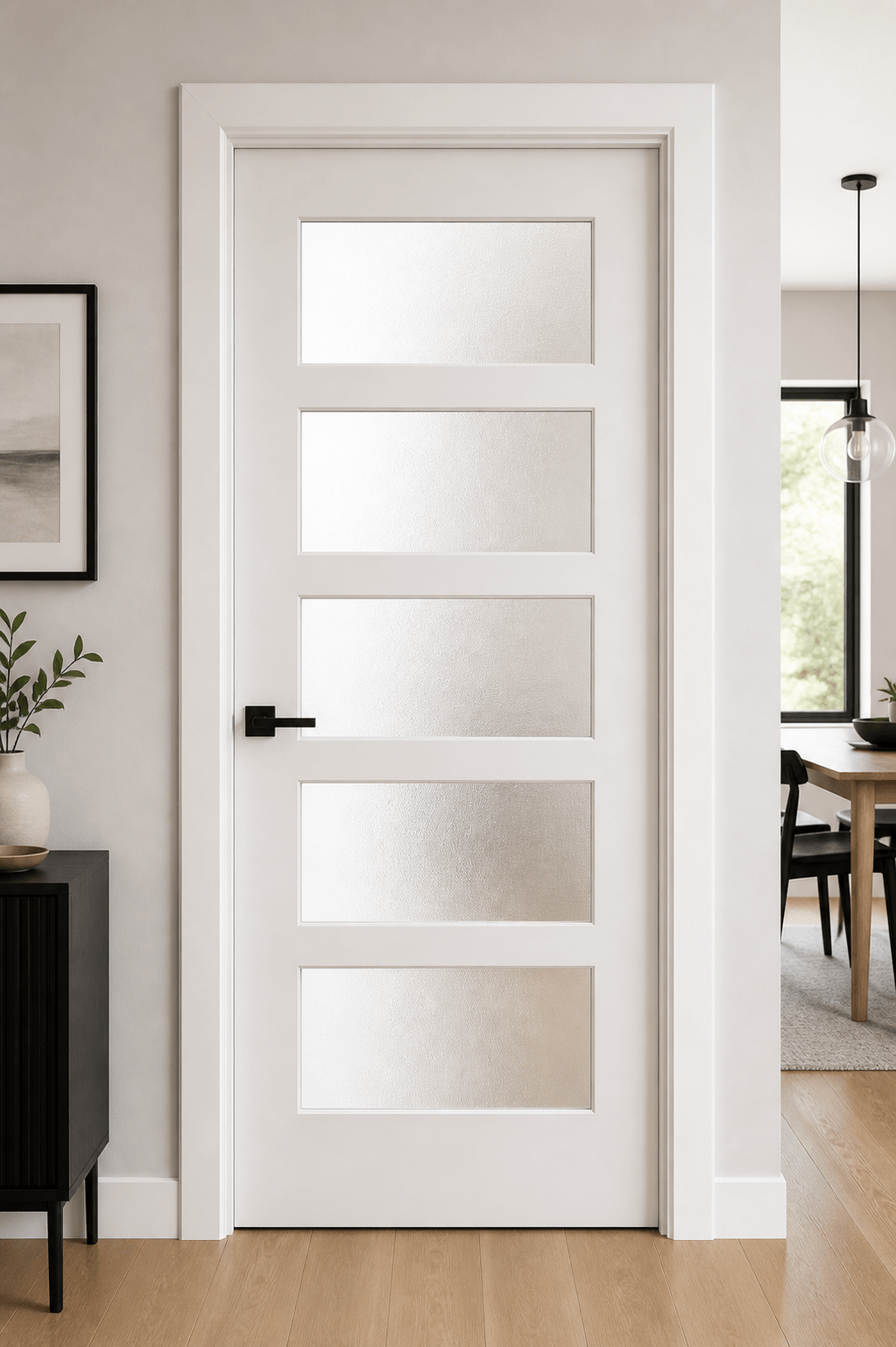 5 Panel Frosted Glass Interior Door - RenoPro Co.