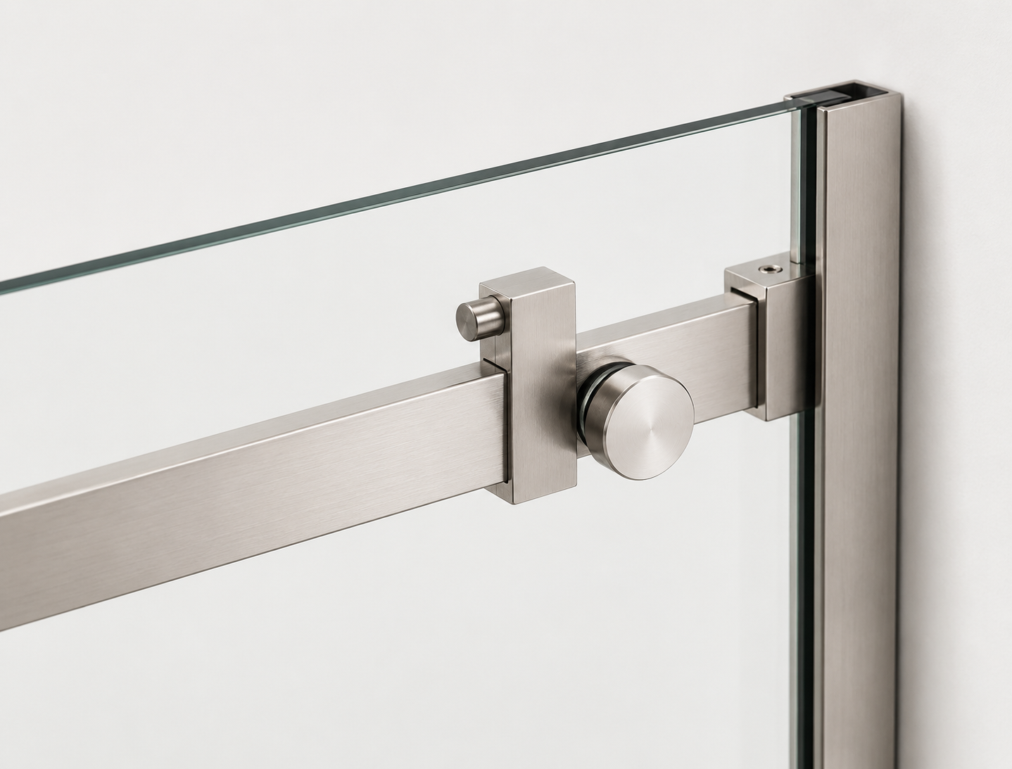 Brushed Nickel Sliding Shower Glass Door Rail