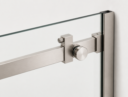 Brushed Nickel Sliding Shower Glass Door Rail
