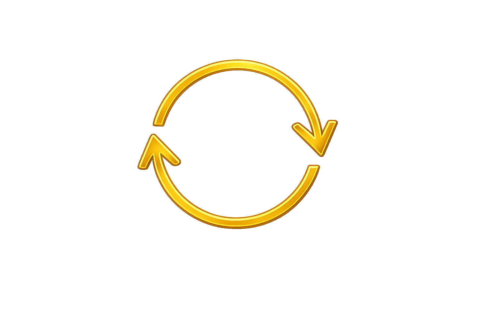 Yellow circular arrow icon on a white background