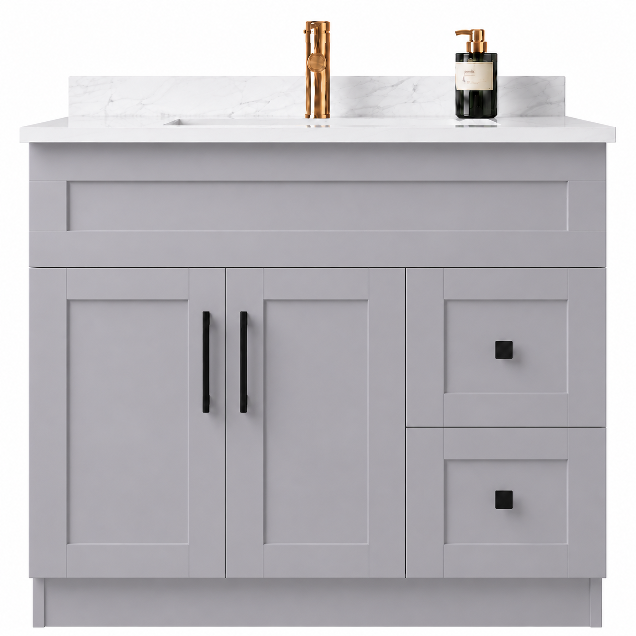 Light Grey MDF Vanity Right Side Drawers