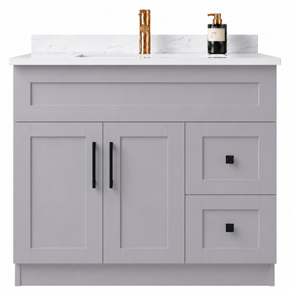 Light Grey MDF Vanity Right Side Drawers