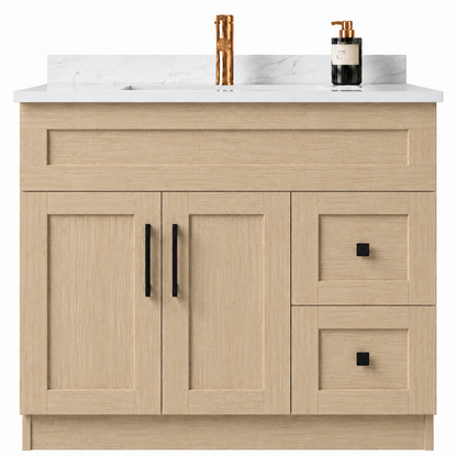 Lemon Natural MDF Vanity Right Side Drawers