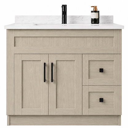 Natural Grey MDF Vanity Right Side Drawers