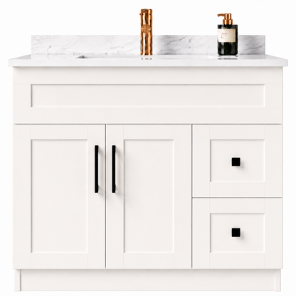 White MDF Vanity Right Side Drawers