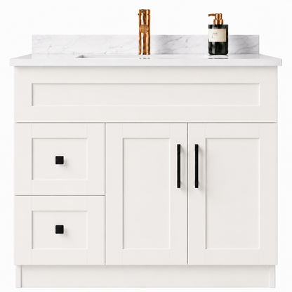 White MDF Vanity Left Side Drawers