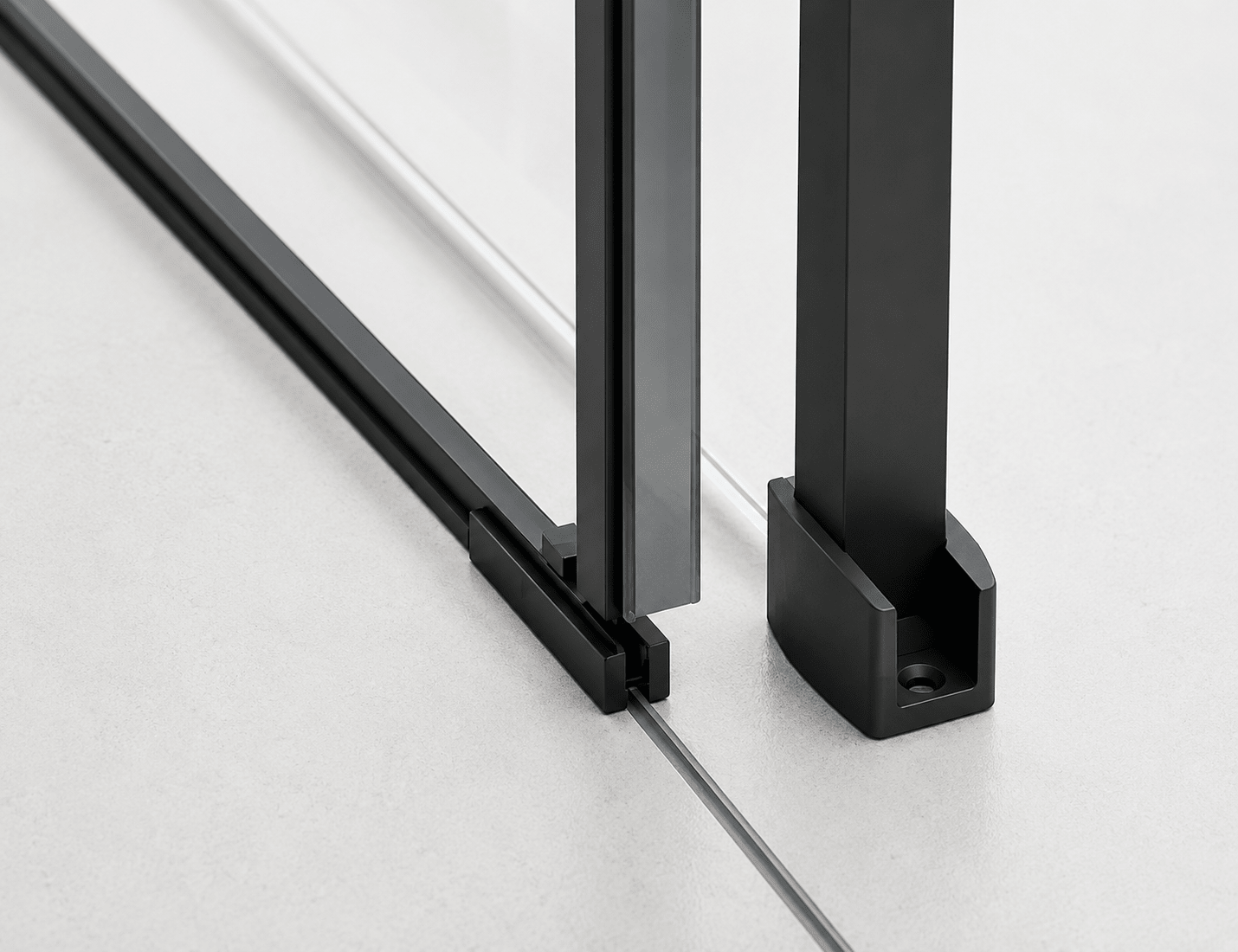 Frameless Sliding Shower Glass Door Black - RenoPro Co.