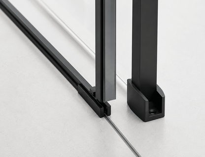 Frameless Sliding Shower Glass Door Black - RenoPro Co.