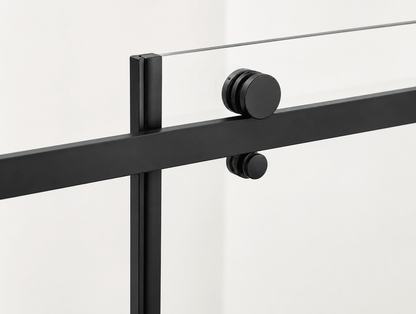 Frameless Sliding Shower Glass Door Black - RenoPro Co.