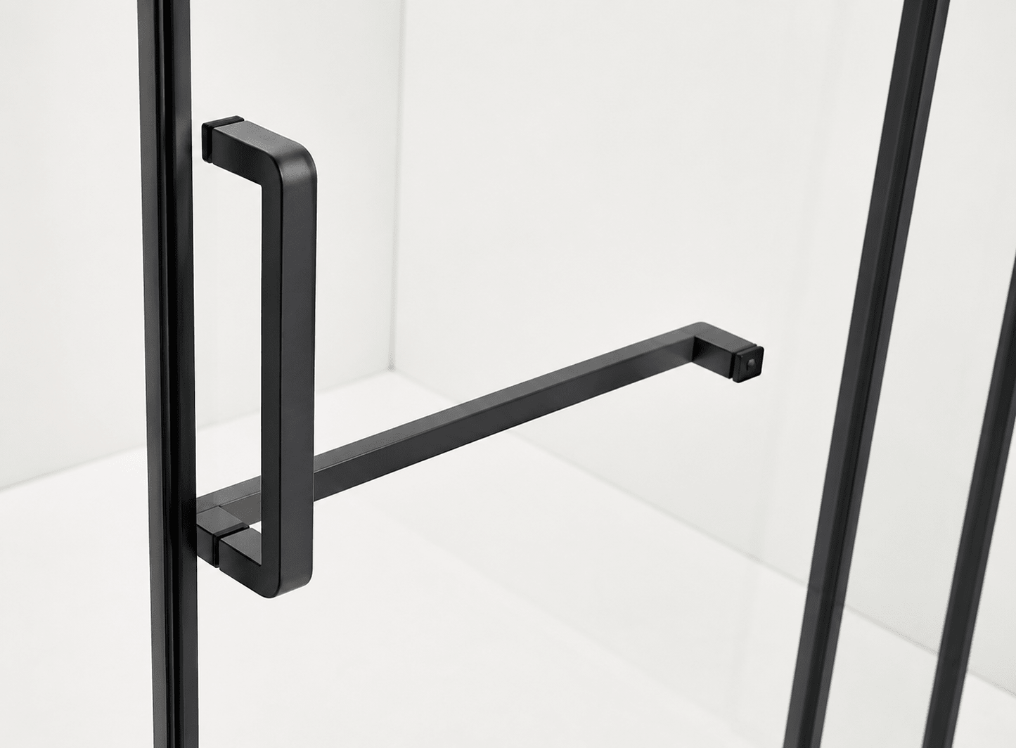 Frameless Sliding Shower Glass Door Black - RenoPro Co.