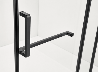 Frameless Sliding Shower Glass Door Black - RenoPro Co.