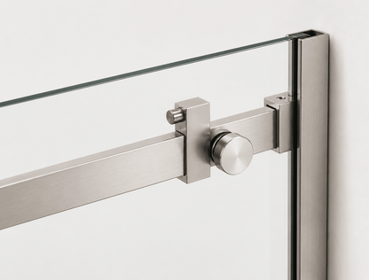 Frameless Sliding Shower Glass Door Brushed Nickel - RenoPro Co.