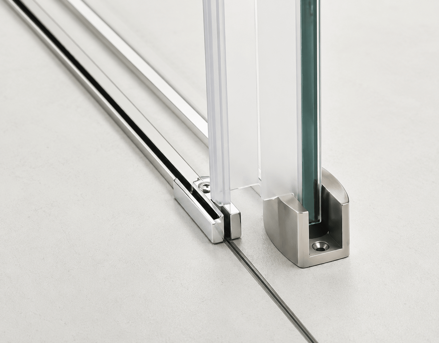 Frameless Sliding Shower Glass Door Brushed Nickel - RenoPro Co.