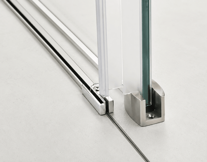 Frameless Sliding Shower Glass Door Brushed Nickel - RenoPro Co.