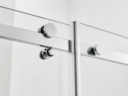 Frameless Sliding Shower Glass Door Chrome - RenoPro Co.