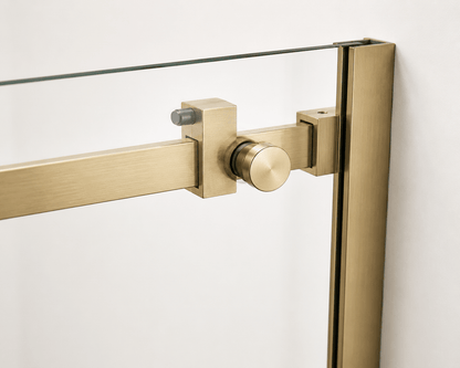Frameless Sliding Shower Glass Door Gold - RenoPro Co.