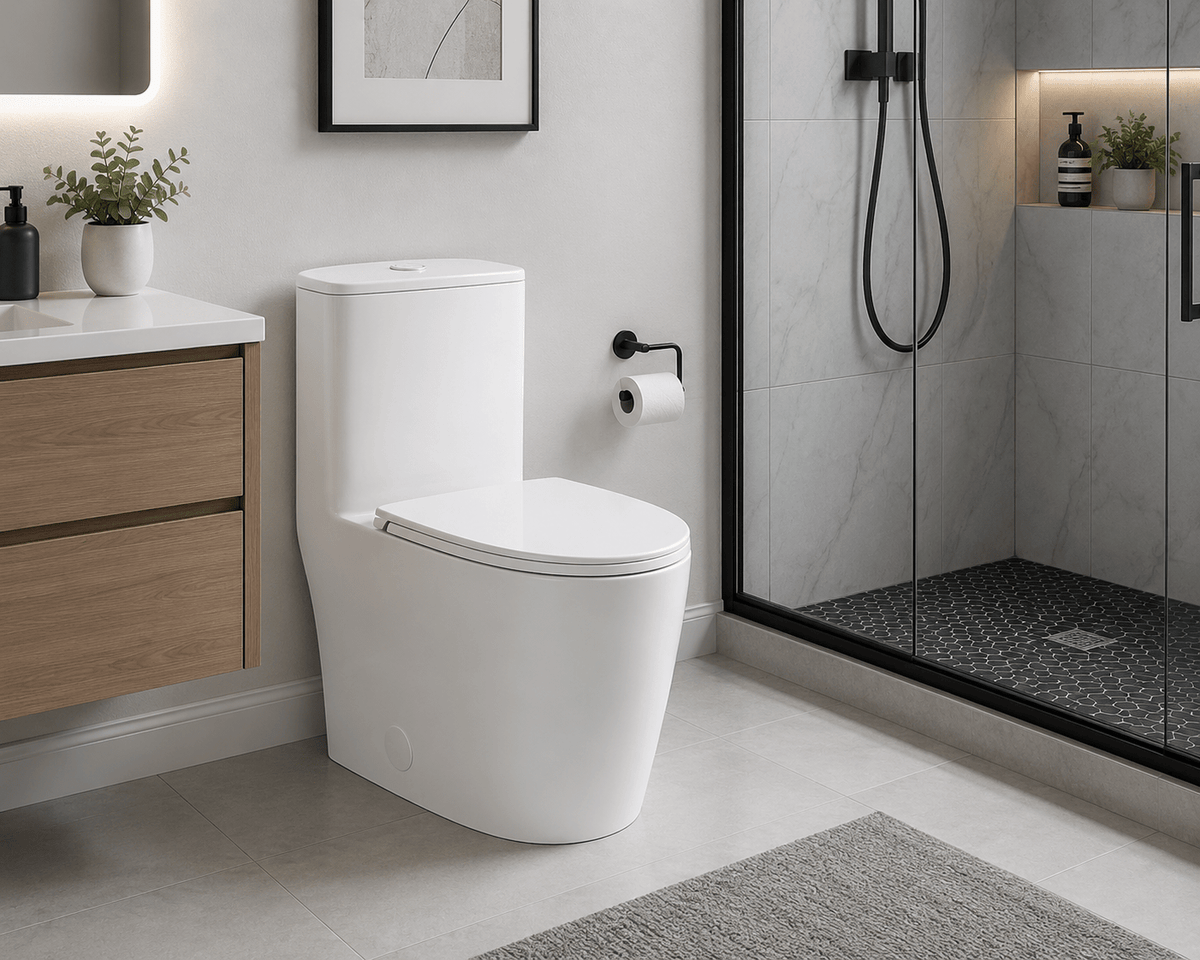 Nova One-Piece Dual Flush Modern Toilet - RenoPro Co.