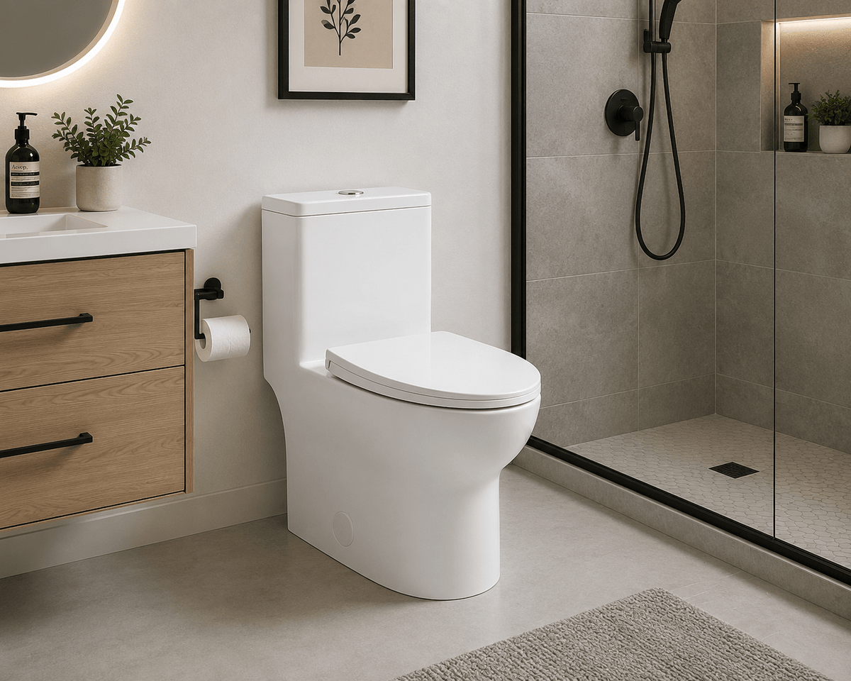 Sierra One-Piece Dual Flush Modern Toilet - RenoPro Co.